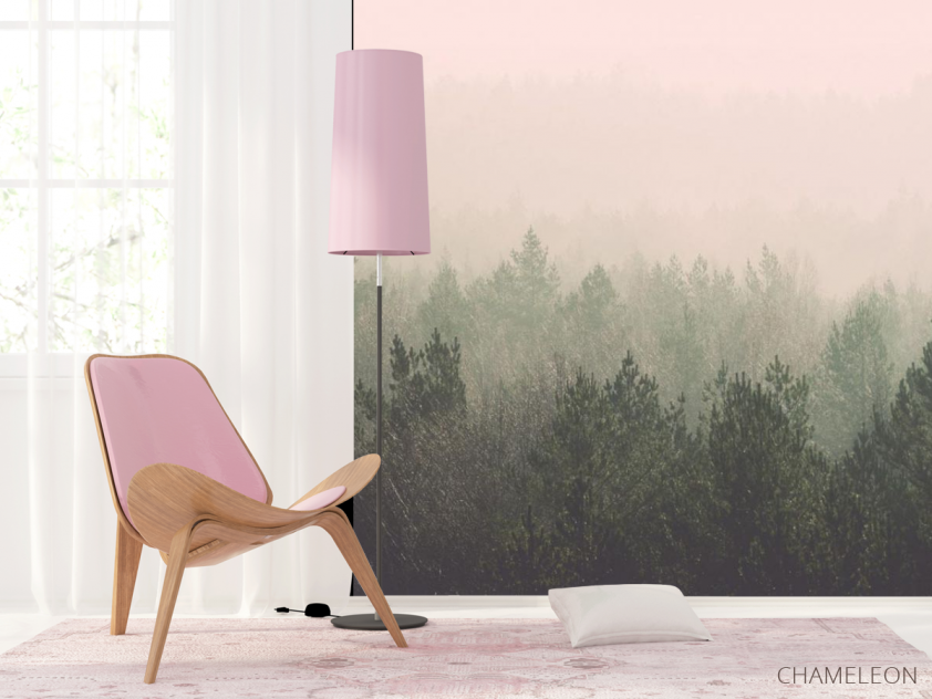 Фотошпалери ліс і рожевий туман - 4