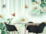 Фотошпалери Салатові квіти 3д - 1