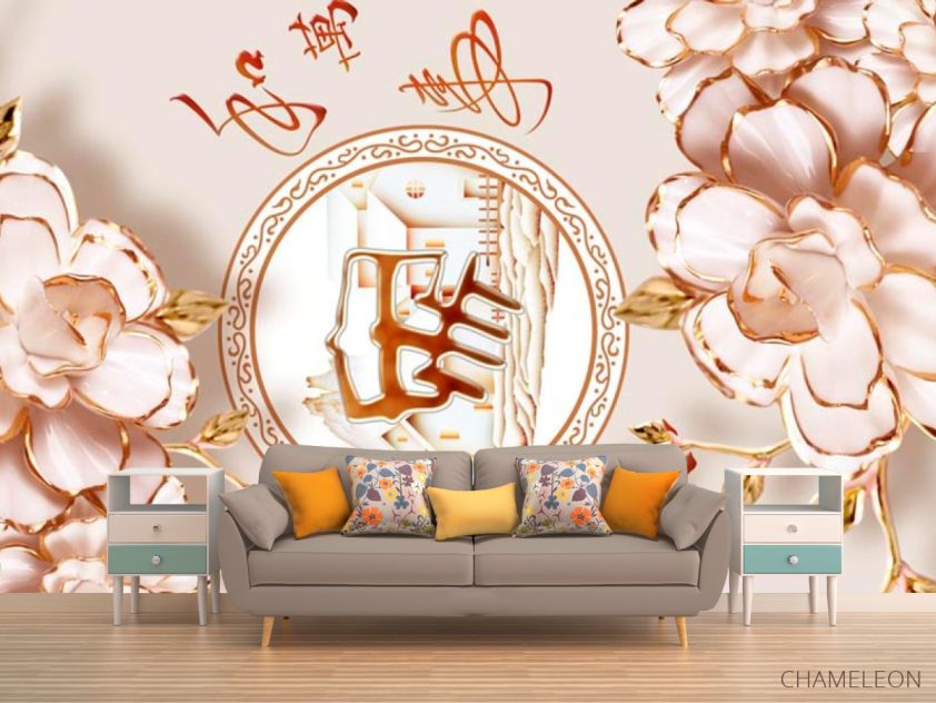 Фотообои Фарфоровые 3д цветы - 1