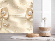 Фотошпалери Золоті 3д квіти - 2