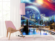 Фотошпалери місто і космос - 4