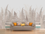 Фотообои Листья папоротника бежевые - 1