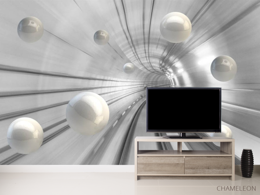 Фотообои 3д тоннель с шарами - 2