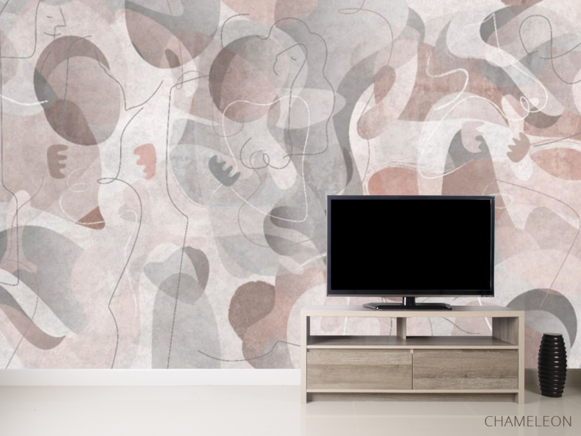 Фотообои Геометрические силуэты красные - 2