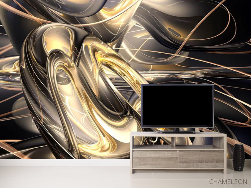 Фотообои Золотая абстракция с еффектом 3д - 2