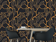 Фотошпалери золоті листя 3д - 1