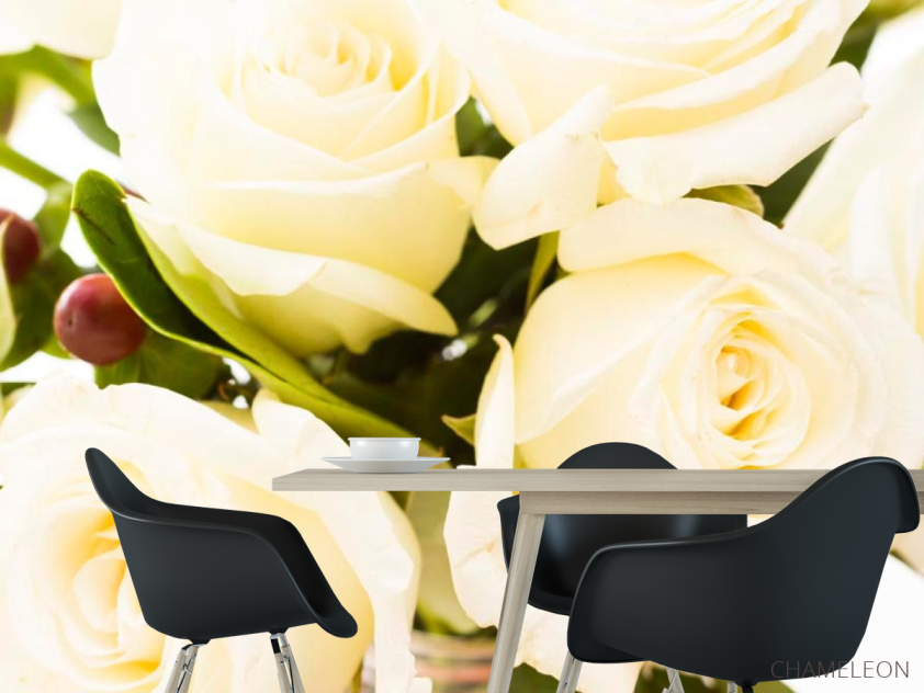 Фотошпалери 4 білих троянди - 1