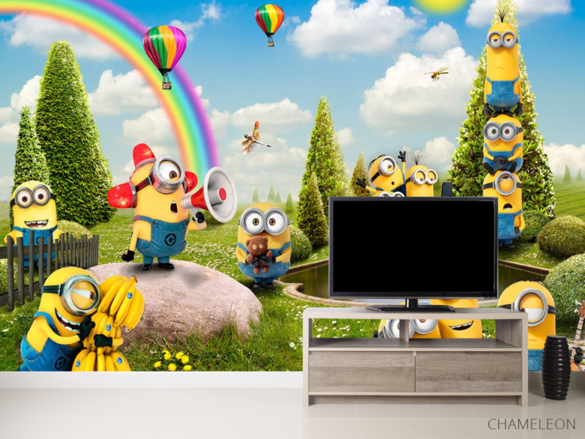 Фотообои Миньоны на лужайке - 2