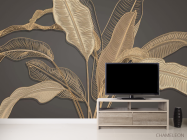 Фотообои золотые листья - 2