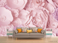 Фотообои бумажные розовые цветы - 1