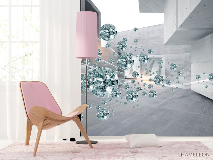 Фотошпалери 3д тунель з діамантами - 4