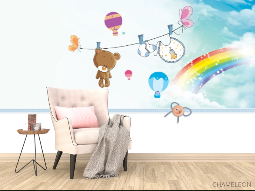 Фотообои Мишка, радуга - 4