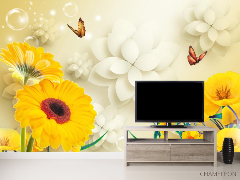 Фотообои Желтые герберы 3д - 2