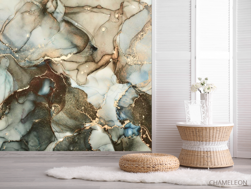 Фотошпалери флюїд в зелених тонах - 2