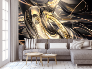 Фотообои Золотая абстракция с еффектом 3д - 3