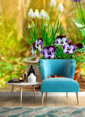 Фотообои Горшочек с фиалками - 4