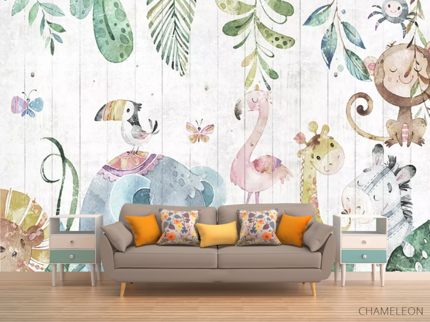 Фотообои Акварельные животные - 1