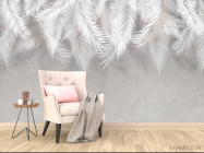 Фотообои серые листья на стену - 4