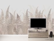 Фотообои Листья папоротника бежевые - 2