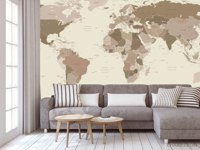 Фотообои Коричневая карта - 3