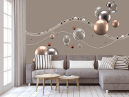 Фотообои Золотые 3д шары - 3