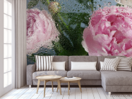 Фотообои Розовые пионы с каплями дождя - 3