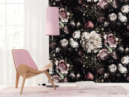 Фотошпалери Класичні квіти на чорному тлі - 4