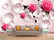 Фотообои 3д розы и круги - 1