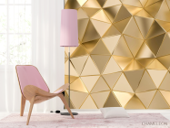 Фотошпалери 3Д золоті трикутники - 4