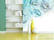 Фотошпалери векторні дизайнерські квіти з золотом - 3