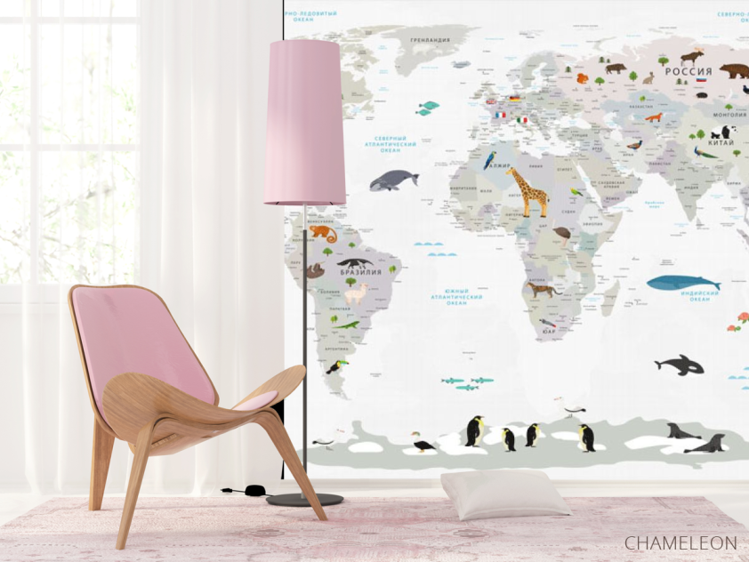 Шпалери в дитячу Карта - 4