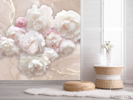 Фотошпалери Білі півонії з рожевим флюїдом - 2