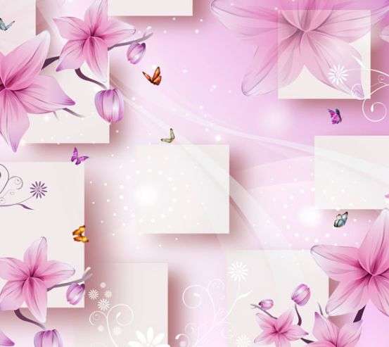 Фотообои 3д розовые цветы Фотообои 3д розовые цветы 22573