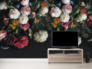 Фотообои Винтажные цветы на черном - 2