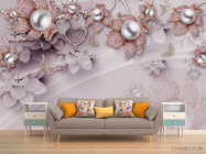 3д фотообои Розовые брошки - 1