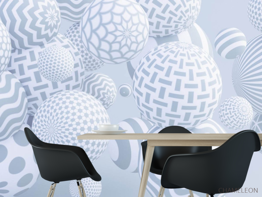 Фотошпалери Сірі кулі 3д - 1