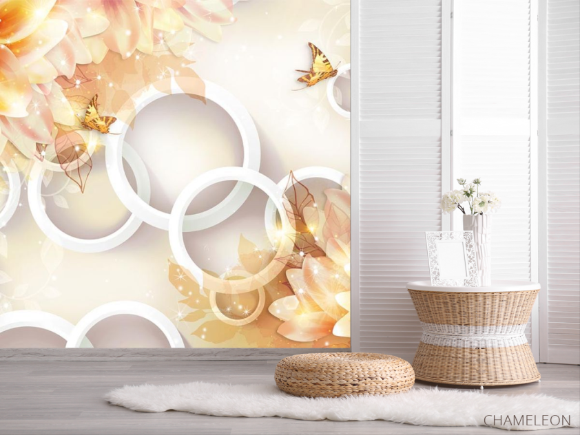 Фотошпалери Жовті хризантеми 3d - 2