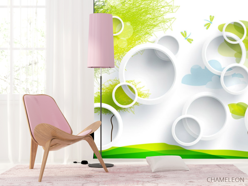 Фотошпалери Кола з абстрактними деревтями - 4