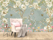 Фотообои Птицы и ветки в японском стиле - 4