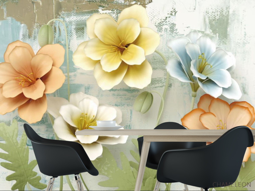 Фотошпалери 3Д квіти об'ємні - 1