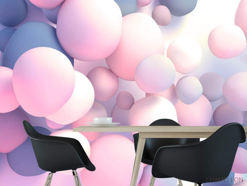 Фотошпалери Рожеві кулі 3д - 1