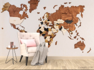Фотообои 3d карта из дерева - 4