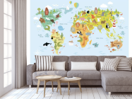 Фотообои Светло-голубая карта в детскую для мальчика - 3