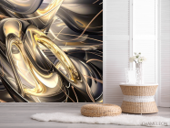Фотошпалери золота Абстракція з ефектом 3д - 2