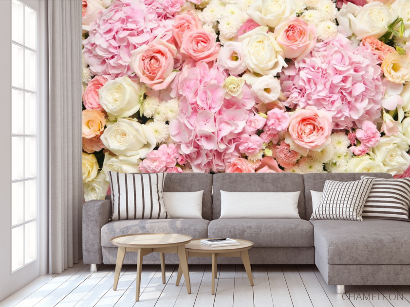 Фотообои нежные бело-розовые цветы - 3