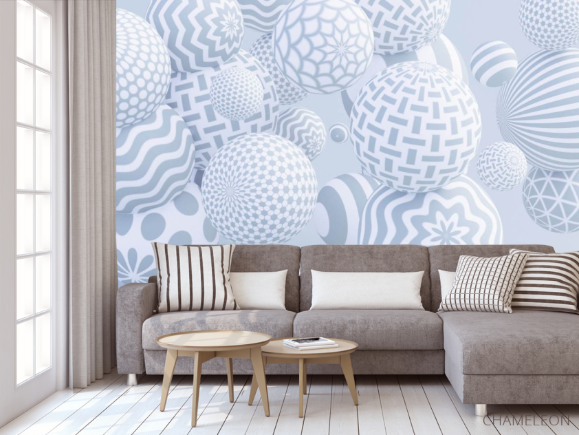 Фотообои Серые шары 3д - 3