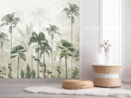 Фотошпалери тропічні пальми в тумані. - 2