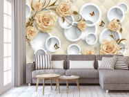 Фотообои Желтые 3д розы - 3