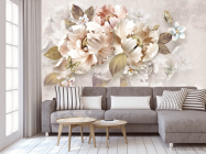 Фотообои Золотые 3д цветы - 3