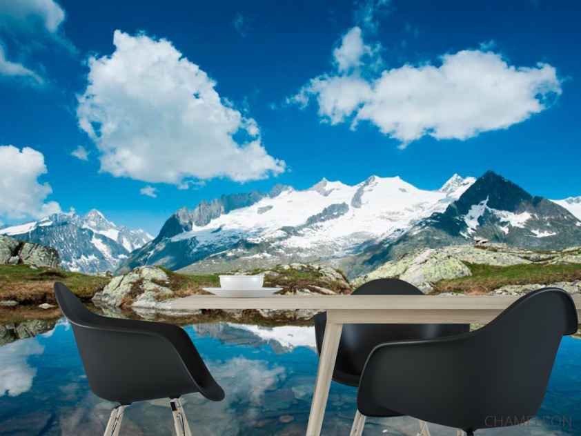 Фотошпалери Сніг, гори, хмари - 1